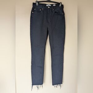 Re/Done 90's High Rise Ankle Crop Skinny Jeans, Black (SIZE 26)